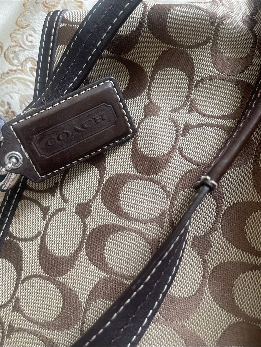 Coach Soho Signature Hobo Shoulder Bag  Canvas Leather Auth - Picture 12 of 13